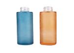 Refillable Frosted Glass Lotion Bottles Empty Cosmetic Bottles With Wooden Cover
