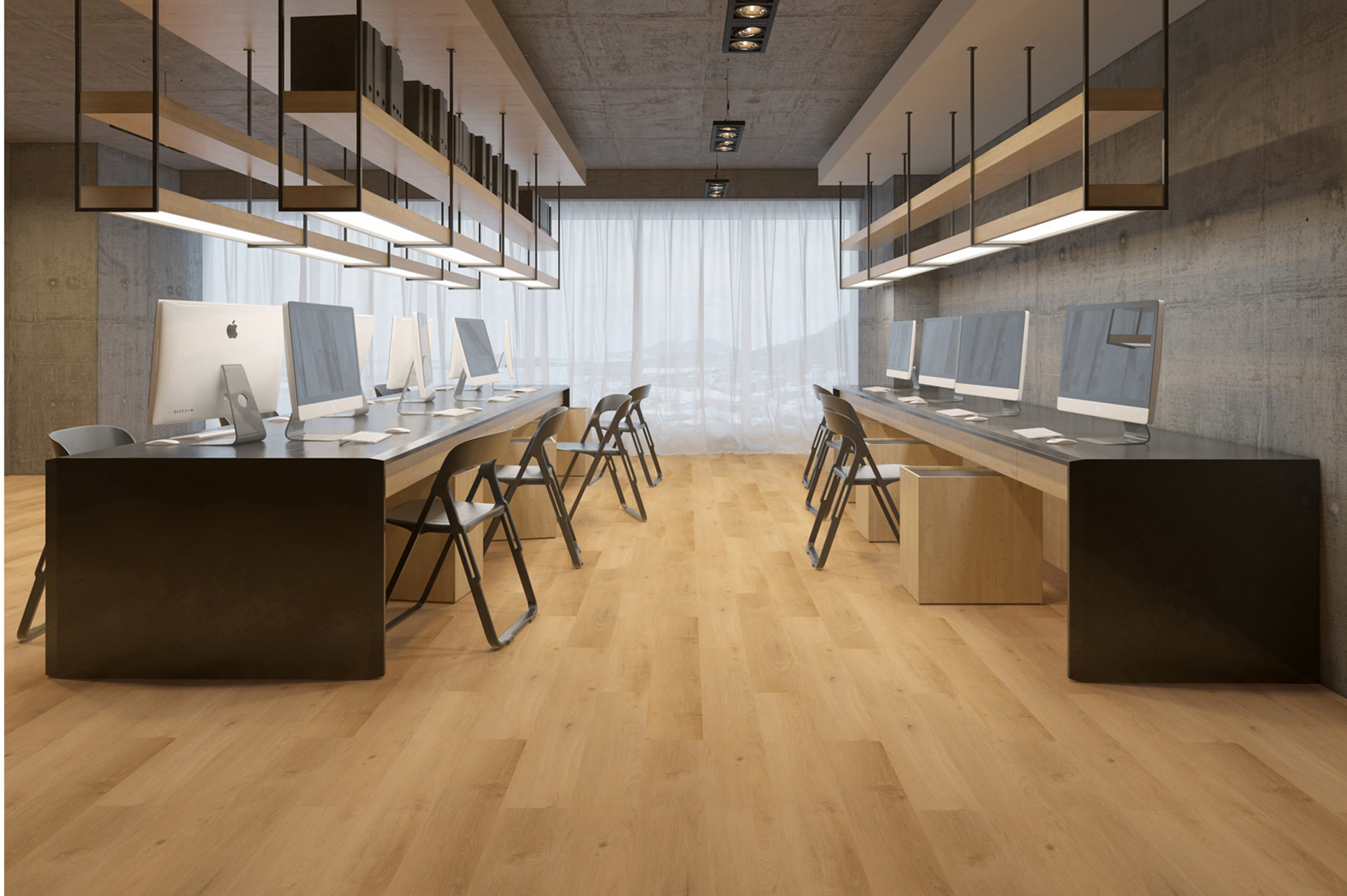 GKBM FT-W29115-5 1220mm Green Fireproof Click Herringbone Bright Brown Stone Composite SPC Flooring