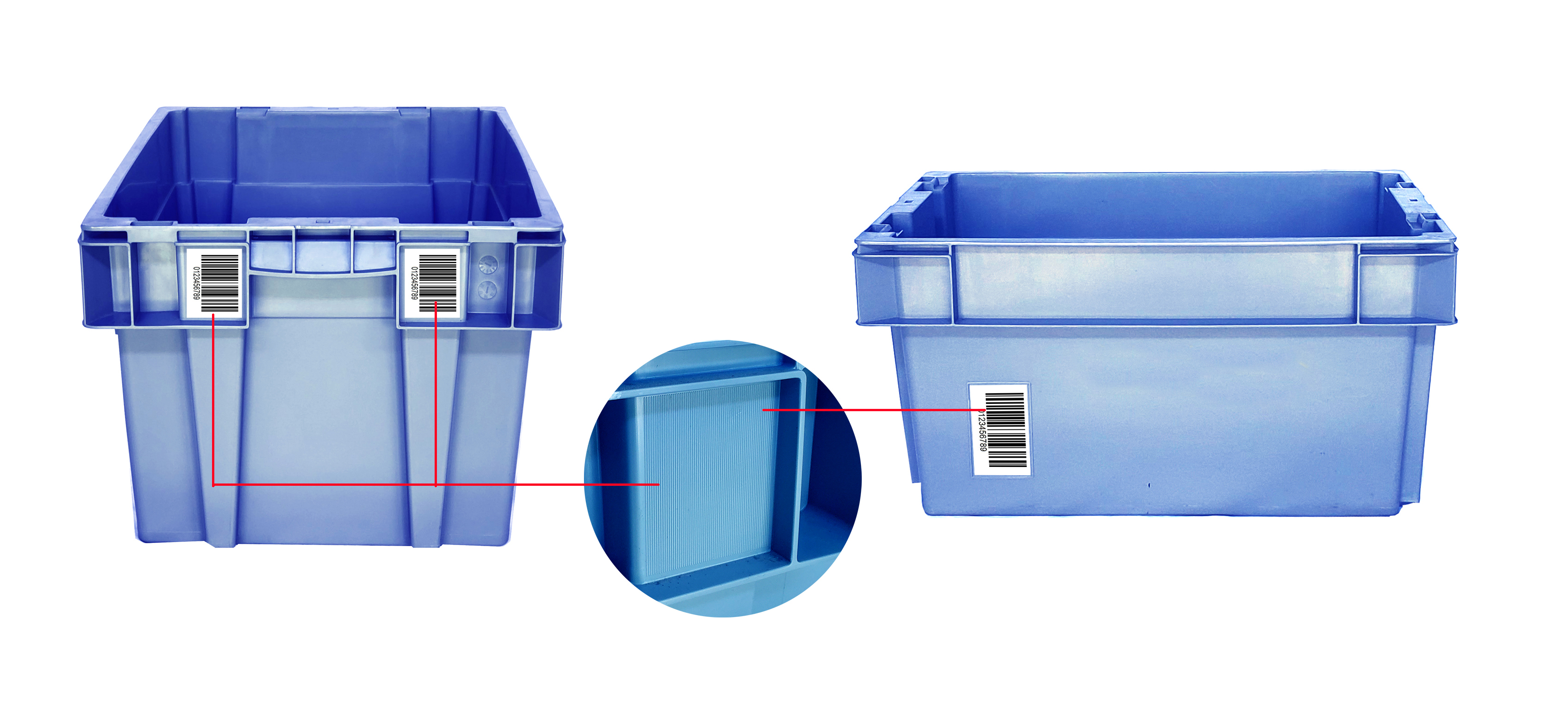 Industrial Storage Transportation 45L Blue Food Grade Plastic Crates For Classroom