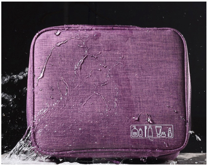 China Supplier Custom Square Cosmetic Toiletry Bag With Zipper Waterproof