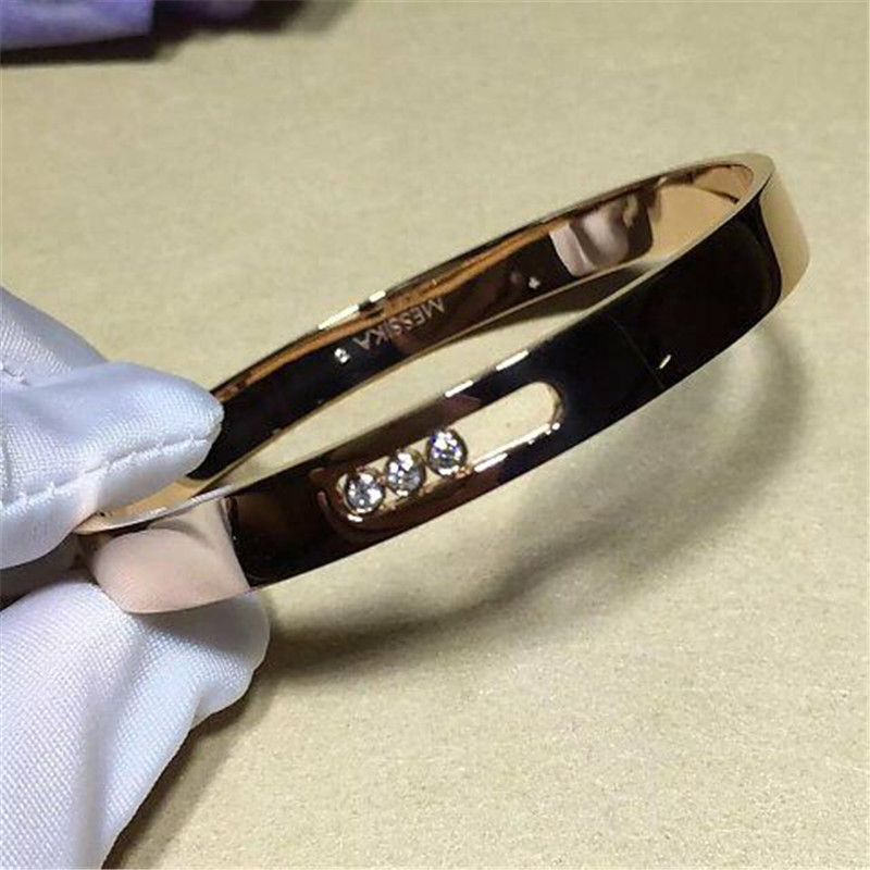 Luxury jewelry Luxury Jewelry Three drill sliding bracelet 18k white gold yellow gold rose gold diamond bracelet