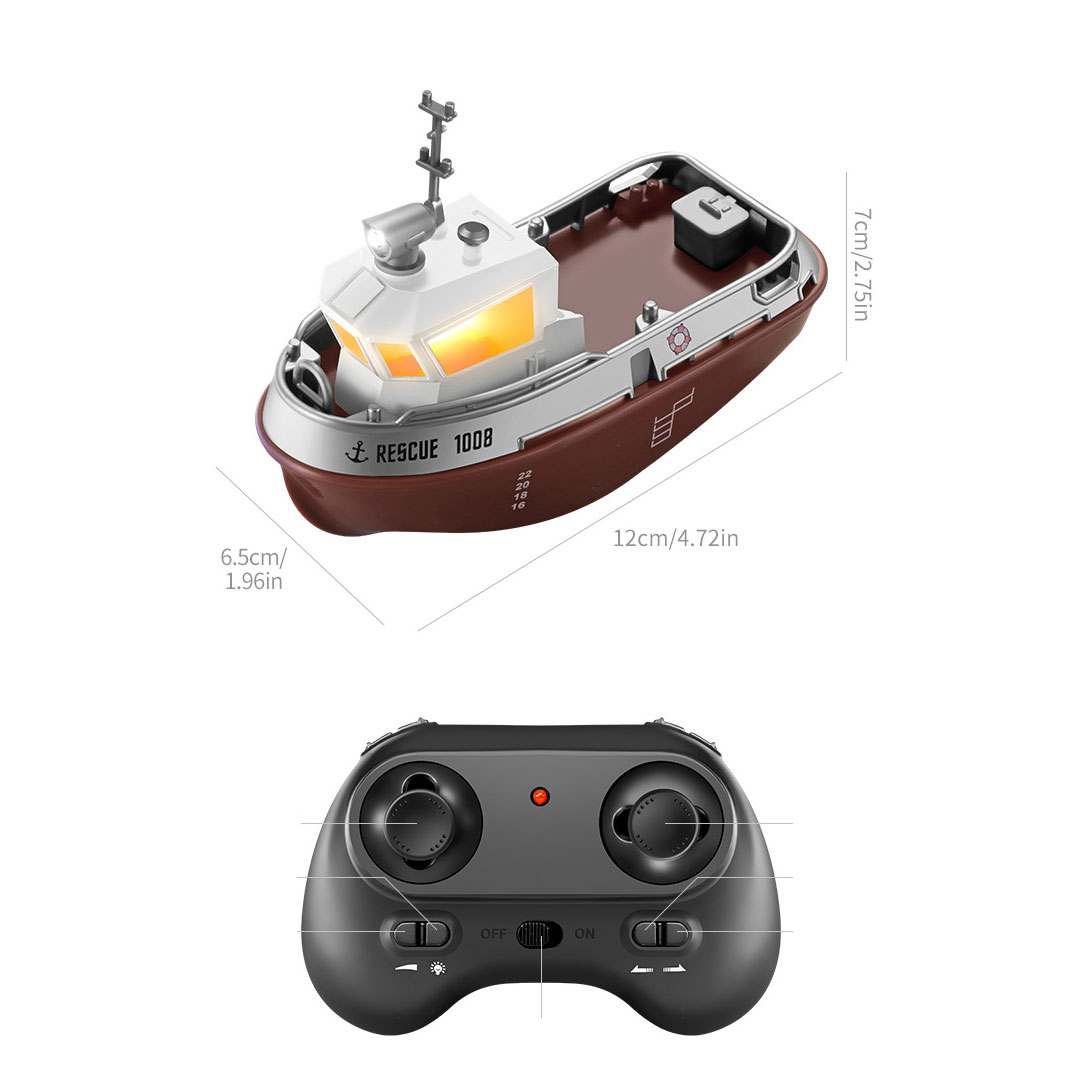 2 CHANNELS Control Channels Remote Control Ship for Kids Electric Charging Toy Ship