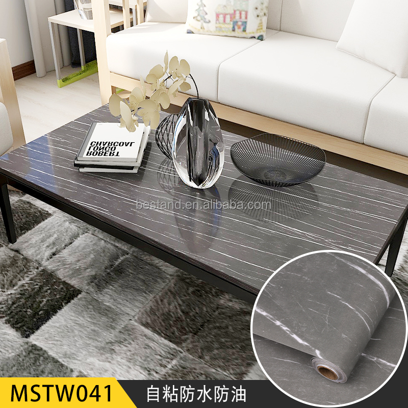 Geometric Pattern Peel and Stick Wallpaper for Hotel Decoration Waterproof Marble PVC Sticker 60cm *10m