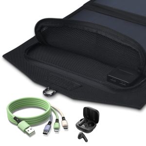 Custom Mini Round Semi Flexible Power Up Camping Gears 21W Foldable Solar Panel