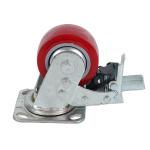 Customization 4inch 5inch 6inch 8inch Heavy Duty Industry Red PU PVC Swivel