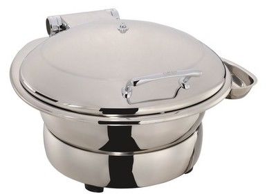 Round Stainless Steel Induction Chafing Dish Optional φ36cm Food Pan 6.0Ltr with Matching Stand