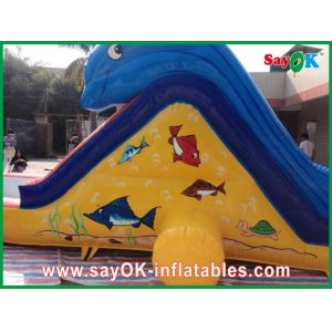 Inflatable Slip N Slide Ocean Blue Inflatable Bouncer Slide With Pool Shark