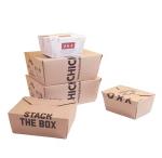Disposable Kraft Paper Lunch Box Take Away Container Paper 1300ml Food Box