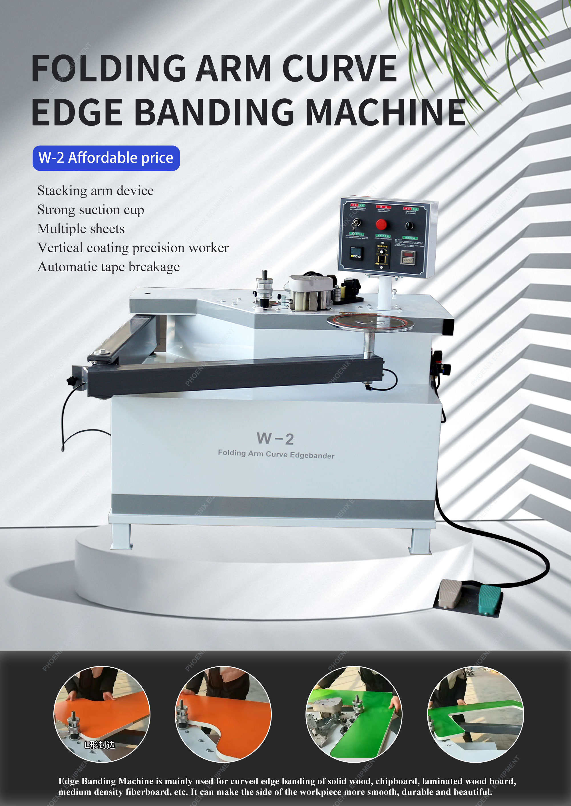 10.8m/min Panel Feed Speed Small Circular Board PVC Edge Bander Machine for Plywood