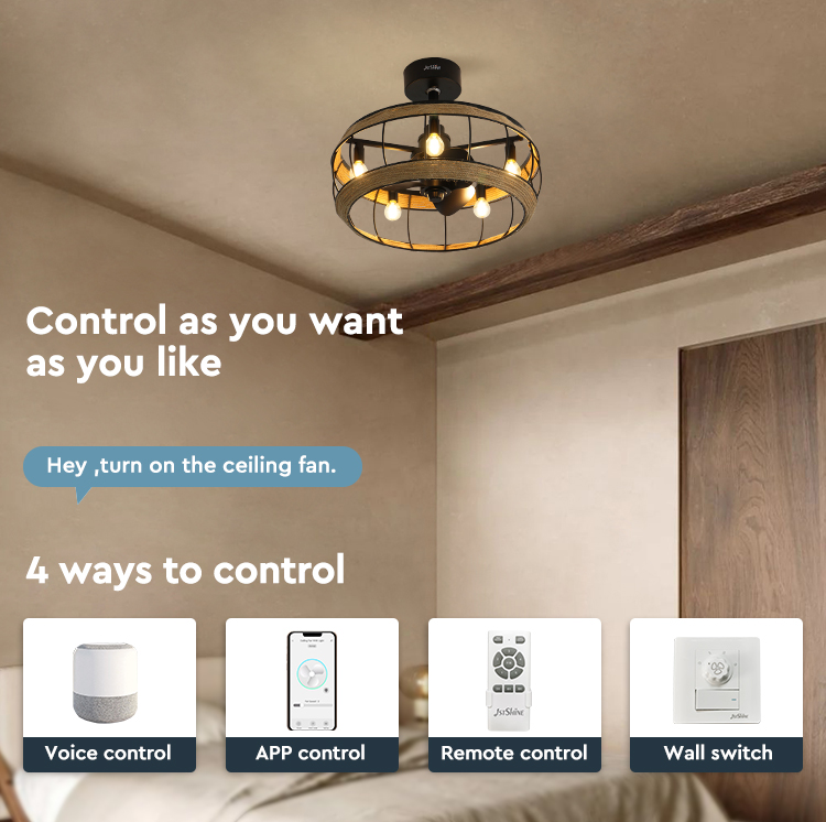 1stshine Ceiling Fan with Light Cooling Air Light and Southeast Asian Style Hand Woven