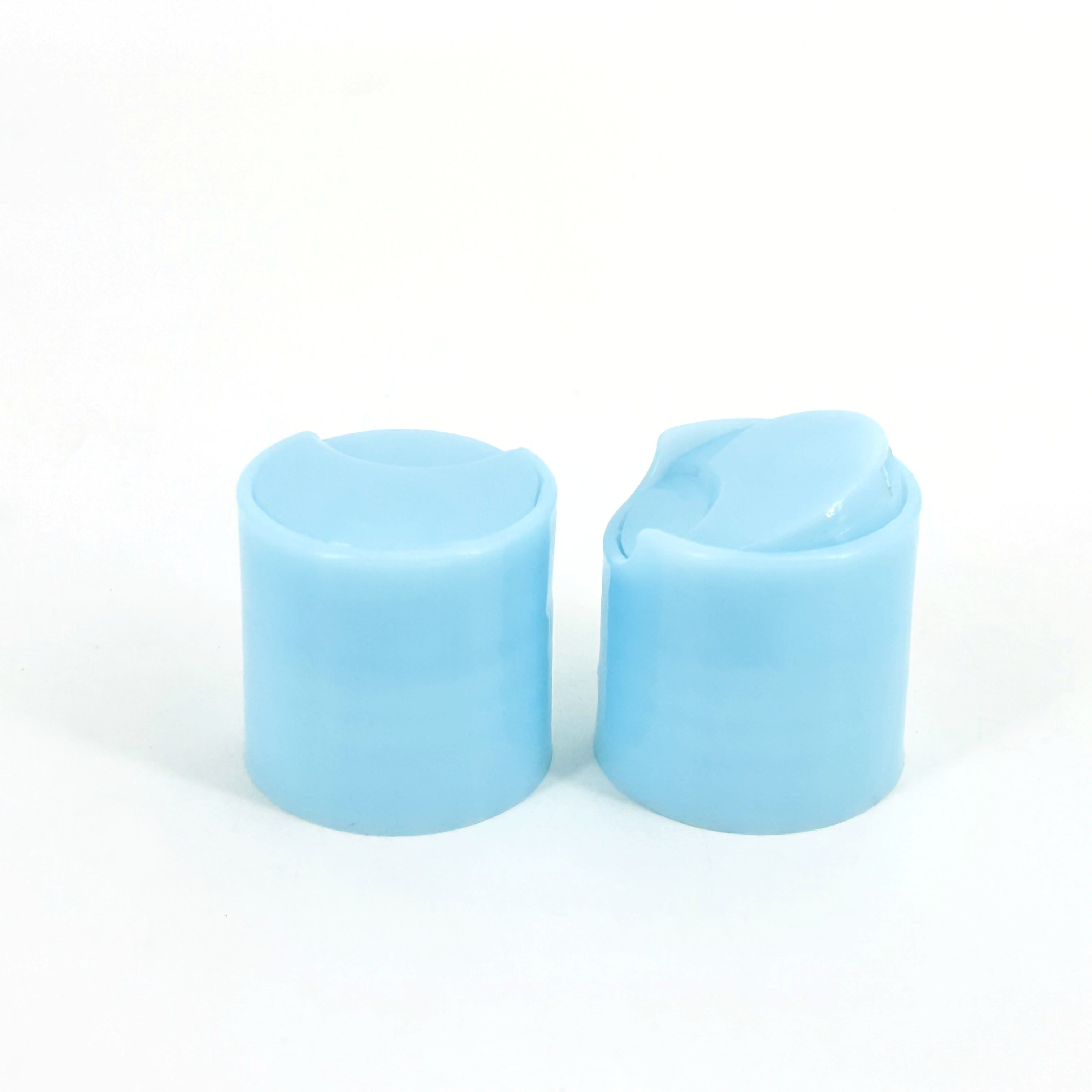 28/410 28mm Plastic Light Blue Disc Top Cap For Lotion Toner Serum Liquid Soap