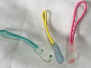 China Muiti Colored Rubber Zipper Puller With Cord Any Logo Printable factory