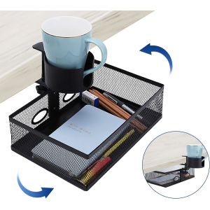 Streamline Your Workspace with Wall Mounted Rotating Under Desk Drawer and Cup Holder