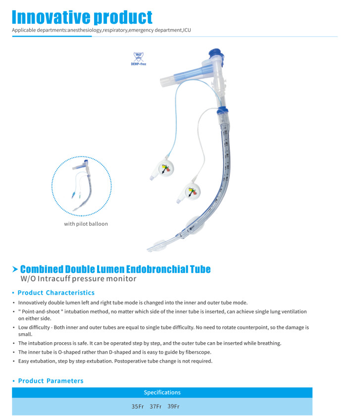Respiratory Therapy Double Lumen Bronchial Tube 35fr 37fr