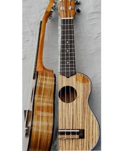 China 21&quot; professional Ukulele zebrawood solidwood four string guitar high quality AGUL14 factory
