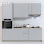 Modern Melamine Kitchen Cabinets Golden Supplier Handleless Small Kitchen