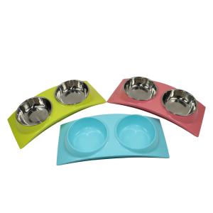 China Cute Pet Food Bowls For Cats Stainless Steel Dog Bowls Non Slip Teddy Bichon Puzzle Puppy 8 Inch 9 Inch factory