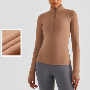 China Winter Plush Horse Riding Base Layer Half Zipper Warm Equestrian Top factory