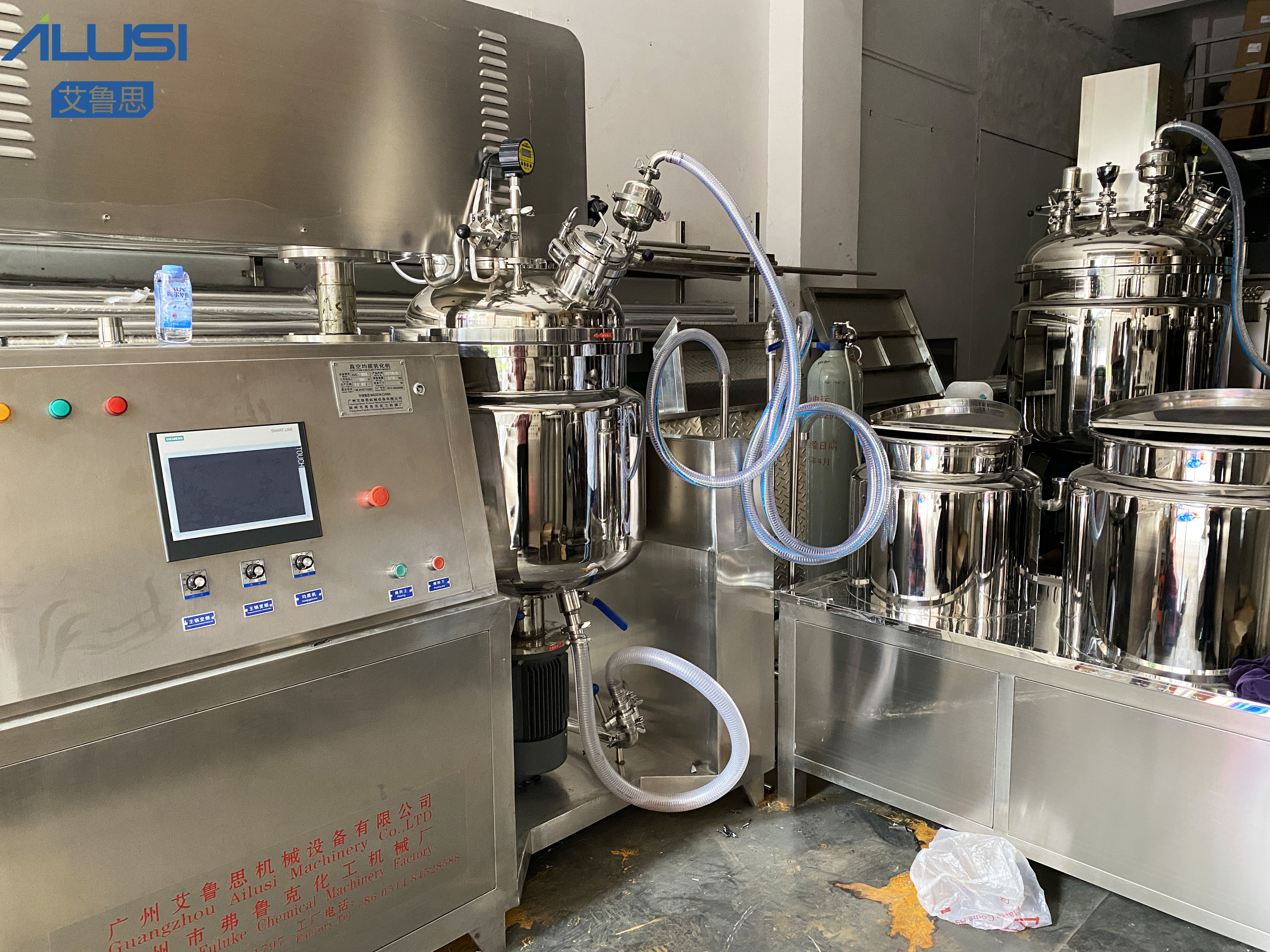 100L PLC Touch Screen Paste Vacuum Emulsifier Mixing Machine Foundation Sunscreen Maker