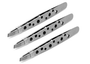 China Makeup Beauty Tool Tattoo Accessories Stainless Steel Eyebrow Tweezers Slant Tip factory