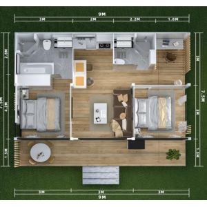 Prefab Container House Luxury 2-4 Bedroom Two Story Container House Modular