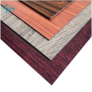 China 2440mm ACP Sheet Wooden Exterior Cladding Panels Wooden Grain PVDF Coating factory