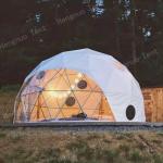Glass Door Geodesic Dome Tent Luxury Hotel UV Resistant Resort House