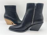 Solid wood spray paint high heels，black soft cow nappa leather womens dress