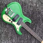 Custom Mosrite Style Electric Guitar with Tremolo in Green