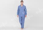 Yarnd Dyed Striped Mens Luxury Sleepwear With Button Through Shirt And Long