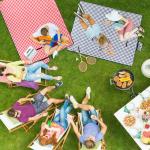 Foldable Gingham Outdoor Picnic Mat Sandproof Waterproof 2M Camping Beach