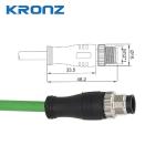 Industrial M12 Circular Connector Ambient Temperature -25- 85C Straight Cable