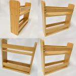 28x28x8cm Bamboo Spice Holder Tray for In-drawer Kitchen Cabinet 3-tier