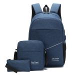 Sympathybag 3 Piece Men Laptop Backpack Anti Theft USB Charging Custom Logo