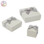Personalized Jewelry Paper Gift Box For Ring Ear Stud White Pearl Color