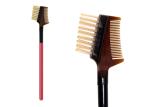 Professional Private Label Eye Brow Brush Comb With Wooden Handle , Dual Ended