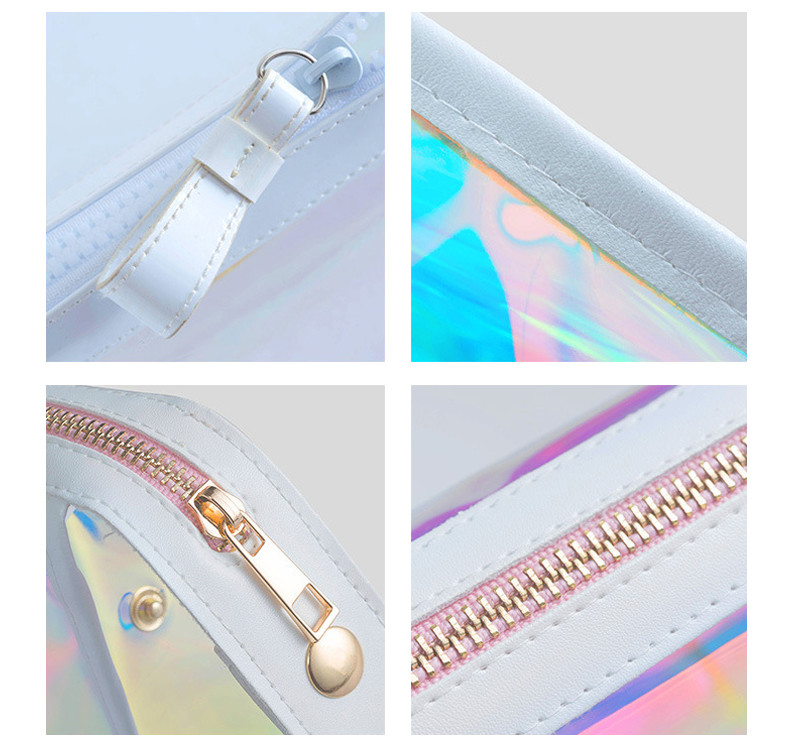 Waterproof Portable Toiletry Travel TPU Holographic Cosmetic Bag