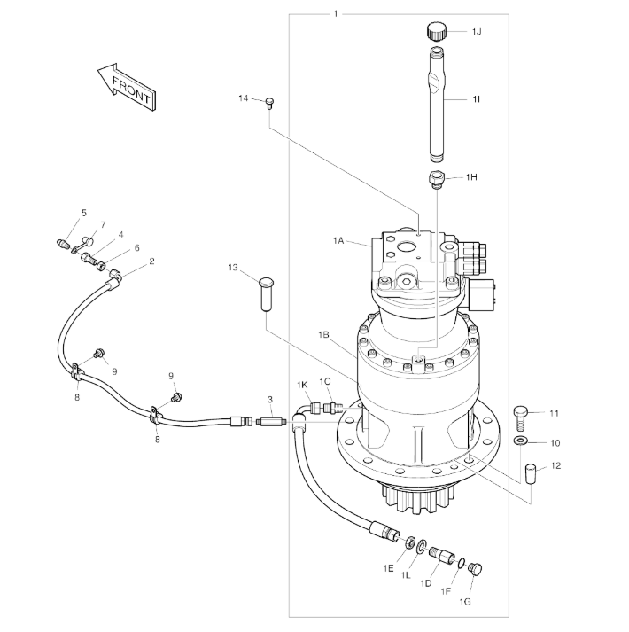 K1045024 SWING MOTOR/SWING GEARBOX/SWING REDUCTION GEARA FOR DOOSAN DX225LCA DX220A EXCAVATORS PARTS AFTERMARKET ORIGINAL