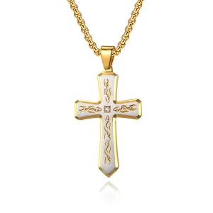 China Blue and Gold Metal Prayer Choker for Men Stainless Steel Link Chain Necklaces Fine Jewelry Anniversary Occasion factory