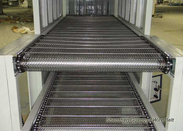 Custom Chain Link Conveyor Belt , Furnace Use Metal Mesh Conveyor Belt