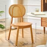 Nordic Handmade Wooden Dining Room Wicker Chair Rattan Chair Without Cushion