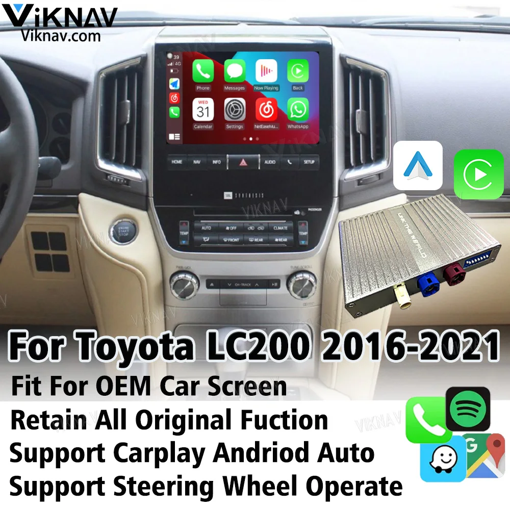 Linux Car Steering Wheel Control Interface Toyota LC200 2016-2021 Double Din