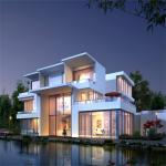 Modern Prefabricated House Villa , Eco Friendly Steel Structure Villa