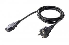 China EU 3 Prong Power Cord , Black Extension Cord Customized Length factory