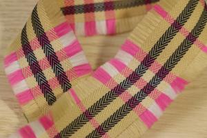 China Scottish Tartan Woven Tapes 32mm Width Herringbone Pattern For Multipurpose factory