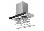 EQVVV T956B T Shape Chimney Hood Silvery S.S. Black Metal Certified Stylish.