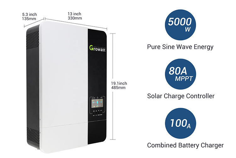 Growatt SPF 5000ES High Frequency On Off Grid Hybrid Solar Inverter 48v 3Kw 5Kw 5.5Kw 5000w 10Kw 12Kw Solar Inverter Price