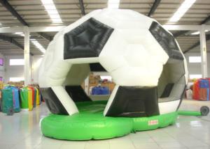 China Football Design Bounce Round Bounce House , Soft Inside Bounce House Fire Resistance factory