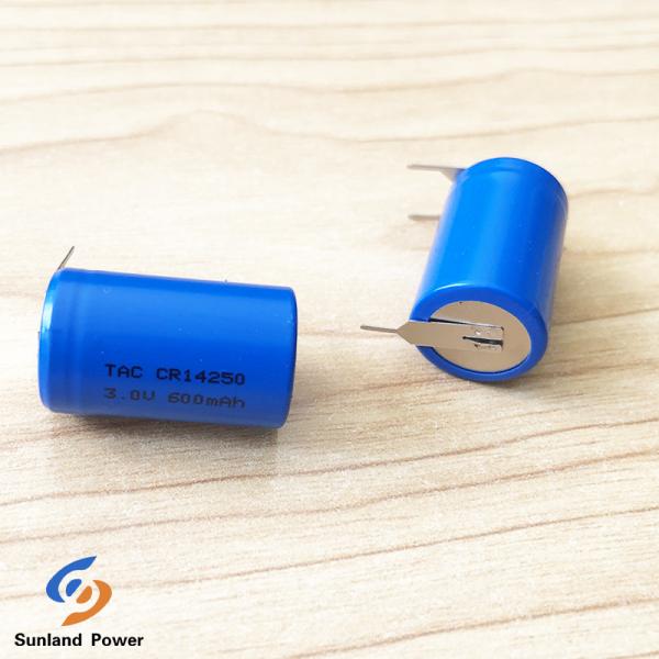 Non Rechargeable 3.0V CR14250 Lithium Primary Battery 800mAh With Tabs Application For Smart Home
