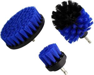 China Scrubber Drill Attachment Cleaning Brush 3pc Set Drill Bit Cleaning Brush Blue Color factory